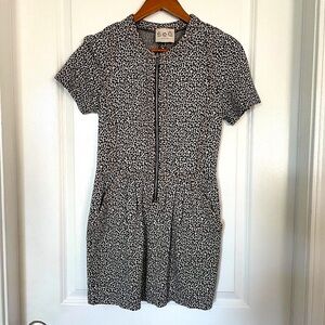 Sea New York Leopard Print Zip Mini Short Sleeve Dress Size S